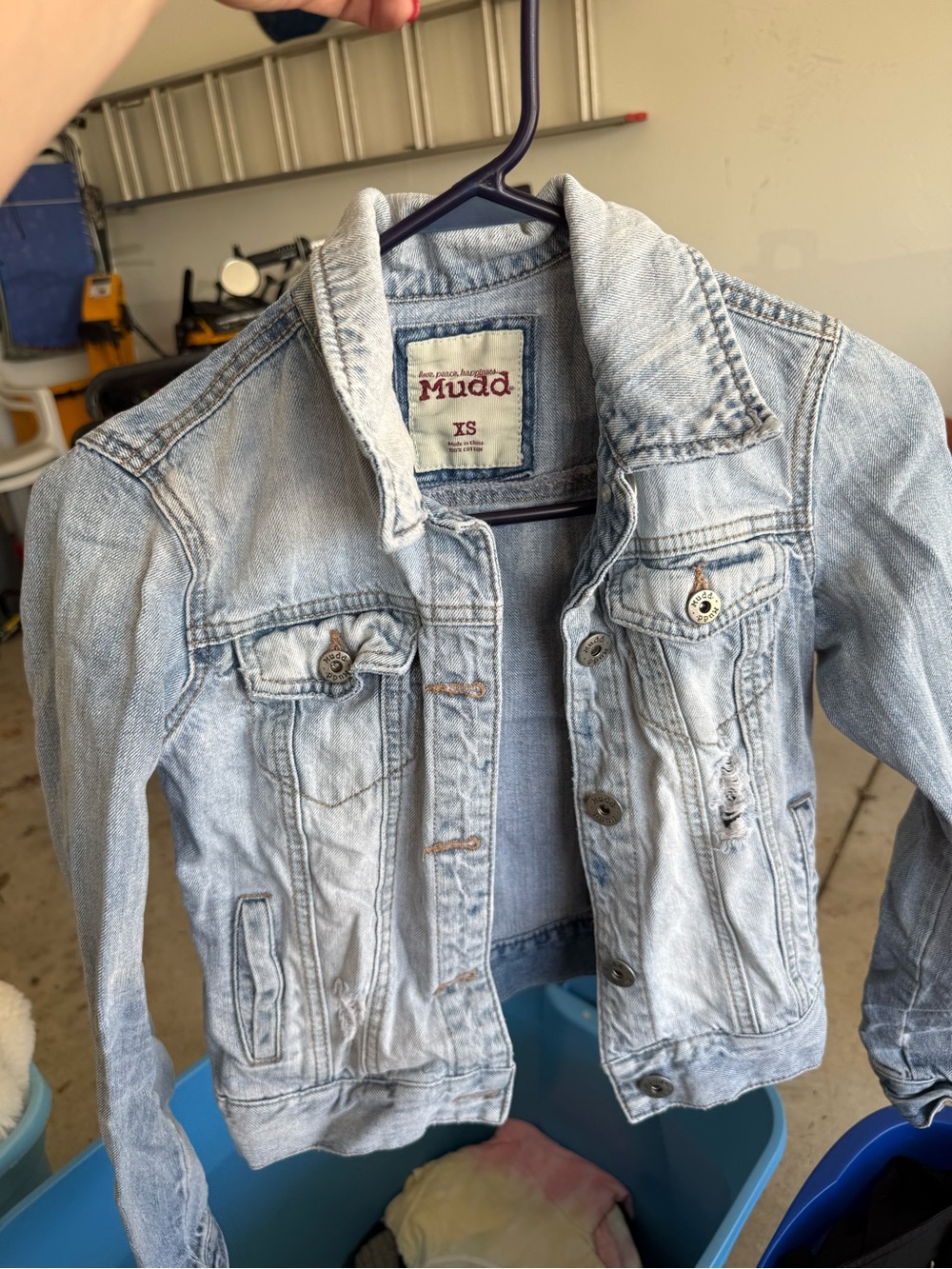 Mudd Light Wash Denim Jean Jacket in Pale Blue